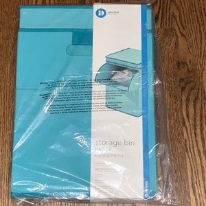 NIB iDesign Storage Bin with Hinged Lid andDrop Down Front Panel